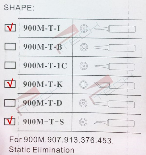 puntas para cautin de repuesto  baku 9033 !! originales!! 3pz